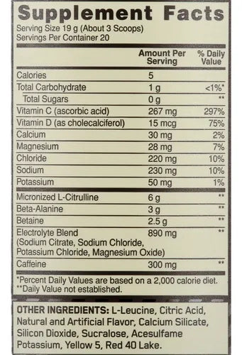 ON PRE-WORKOUT AMPLIFIER 20 SERV